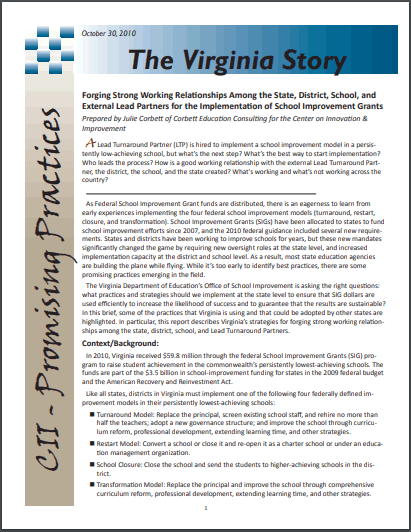 Promising Practices: The Virginia Story